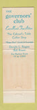 Matchbook Cover - Governors' Club Hotel Fort Lauderdale FL