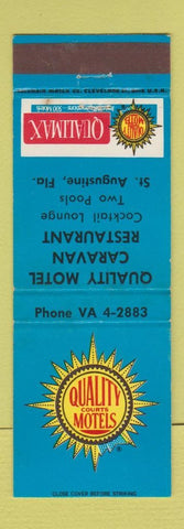 Matchbook Cover - Quality Courts Motel Caravan St Augustine FL