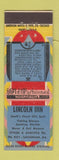 Matchbook Cover - Lincoln Inn Savannah GA