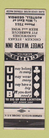 Matchbook Cover - Sweet Water Inn Austell GA