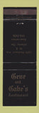 Matchbook Cover - Gene and Gabe's Restaurant Atlanta GA