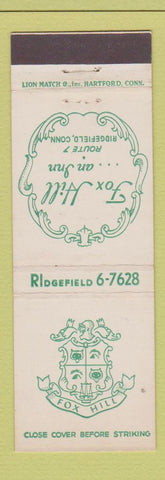 Matchbook Cover - Fox Hill Inn Ridgefield CT