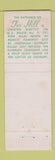 Matchbook Cover - Fox Hill Inn Ridgefield CT
