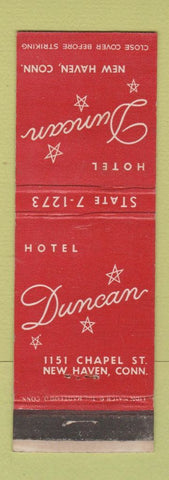 Matchbook Cover - Hotel Duncan New Haven CT