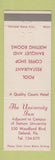 Matchbook Cover - University Inn Deland FL