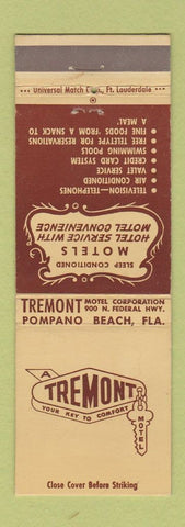 Matchbook Cover - Tremont Motel Pompano Beach FL