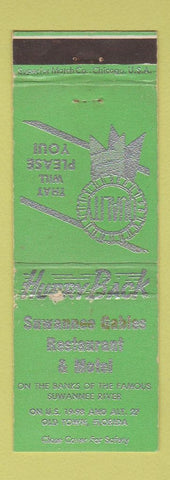 Matchbook Cover - Suwannee Gables Restaurant Motel Old Town FL GREEN WEAR
