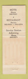 Matchbook Cover - Suwannee Gables Restaurant Motel Old Town FL TEAL