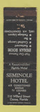 Matchbook Cover - Seminole Hotel Cocoa FL WORN