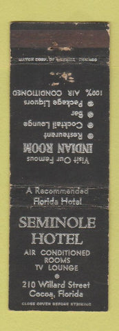 Matchbook Cover - Seminole Hotel Cocoa FL WORN