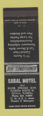 Matchbook Cover - Sabal Motel Ocala FL