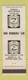 Matchbook Cover - Mount Vernon Inn Winter Park FL