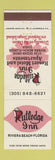 Matchbook Cover - Rutledge Inn Riviera Beach FL