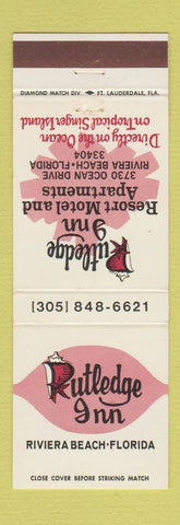 Matchbook Cover - Rutledge Inn Riviera Beach FL