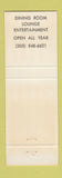 Matchbook Cover - Rutledge Inn Riviera Beach FL