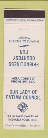 Matchbook Cover - Our Lady of Fatima Council Indianapolis IN WEAR