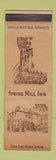 Matchbook Cover - Spring Mill Inn Mitchell IN WEAR #2