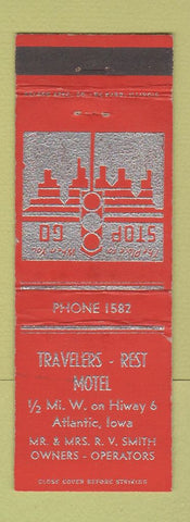 Matchbook Cover - Travelers Rest Motel Atlantic IA WEAR