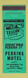 Matchbook Cover - Perkins Motel De Witt IA