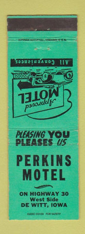 Matchbook Cover - Perkins Motel De Witt IA