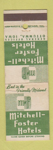 Matchbook Cover - Mitchell Foster Hotels Ottumwa IA