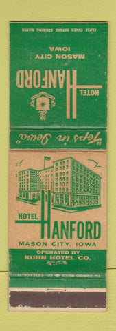 Matchbook Cover - Hotel Hanford Mason City IA