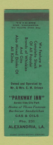 Matchbook Cover - Parkway Inn Alexandria LA