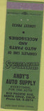 Matchbook Cover - Andy's Auto Supply Santa Cruz CA green