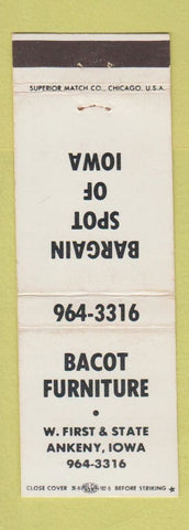 Matchbook Cover - Bacot Furniture Ankeny IA