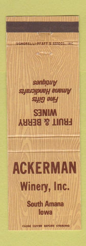 Matchbook Cover - Ackerman Winery South Amana IA