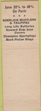 Matchbook Cover - Andy's Auto Supply Santa Cruz CA blue