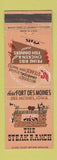 Matchbook Cover - The Steak Ranch Hotel Fort Des Moines IA