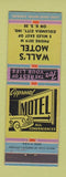 Matchbook Cover - Wall's Motel Columbia City IN