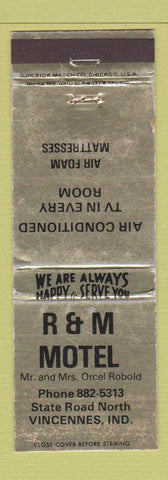Matchbook Cover - R&M Motel Vincennes IN WEAR