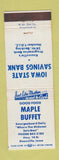 Matchbook Cover - Maple Buffet Iowa State Savings Bank Knoxville IA
