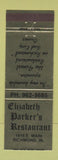 Matchbook Cover - Elizabeth Parker's Restaurant Richmond IN