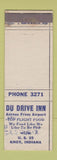 Matchbook Cover - Du Drive Inn Knox IN WEAR