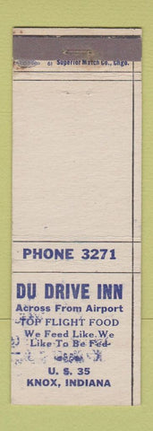 Matchbook Cover - Du Drive Inn Knox IN WEAR