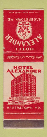 Matchbook Cover - Hotel Alexander Hagerstown MD WEAR