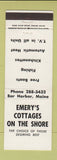 Matchbook Cover - Emery's Cottages on the Shore Bar Harbor ME