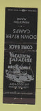 Matchbook Cover - Down River Camps Princeton ME BLACK WEAR