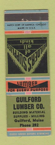 Matchbook Cover - Guilford Lumber ME low phone #