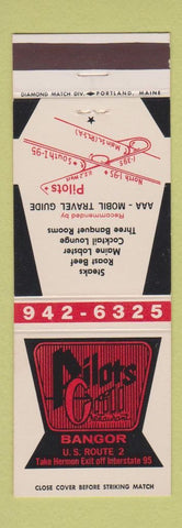 Matchbook Cover - Pilots Grill Bangor ME