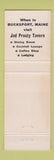 Matchbook Cover - Jed's Restaurant Belfast ME