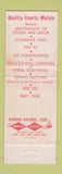 Matchbook Cover - Quality Motel Bangor ME