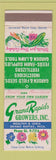 Matchbook Cover - Grand Rapids Growers Flowers MI Seed fertilizer