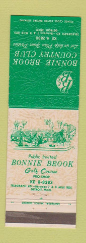 Matchbook Cover - Bonnie Brook Country Club Detroit MI