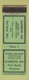 Matchbook Cover - Rainbow Inn Park Rapids MN low phone # WORN