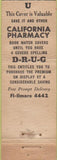 Matchbook Cover - Golden Gate Pharmacy San Francisco? WORN