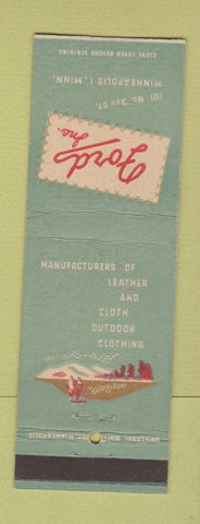 Matchbook Cover - Ford Inc Minneapolis MN Outdoor Clothing
